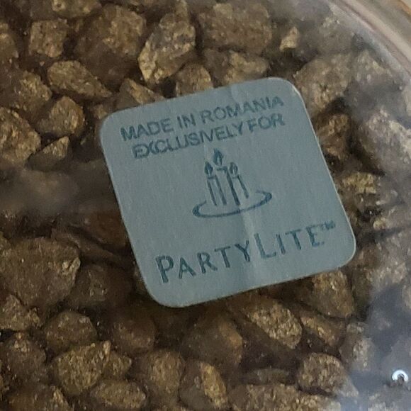 Tea Light Stained Glass Candle Holder with Gold Stones - Picture 5 of 5